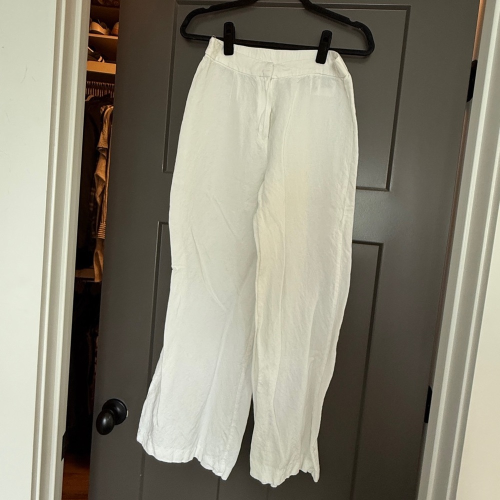Linen blend trousers